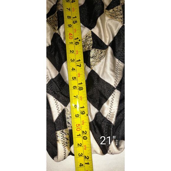 Vintage Gottex One Piece Swimsuit 12 Black White Gold Geometric Design Checkered - Picture 13 of 16